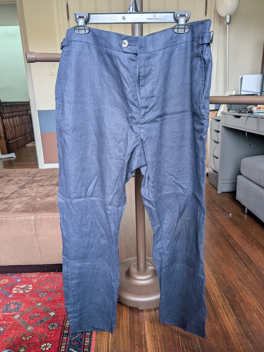 Quince Men's Navy Linen Dress Pants
